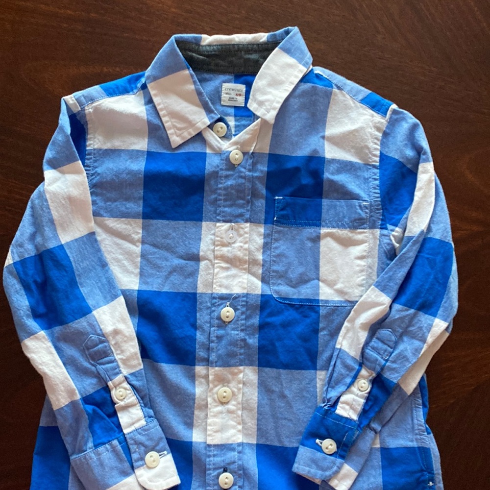 Boys Crewcuts blue/white button down shirt size 4/5